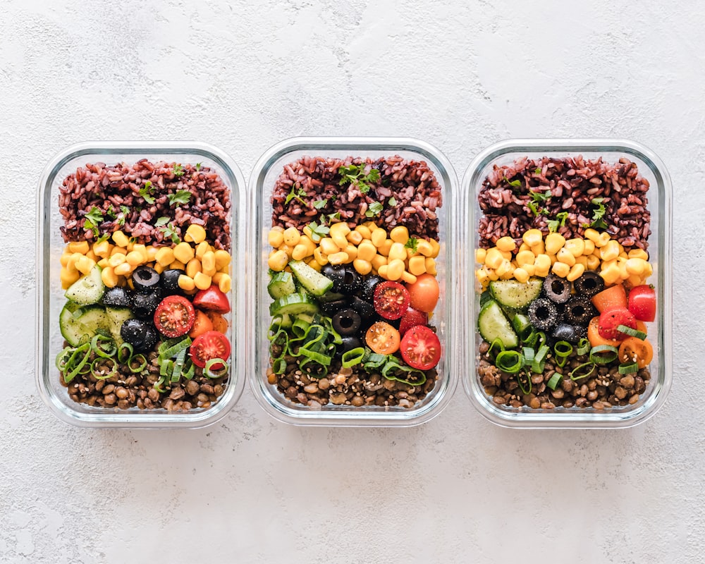 Colorful vegetable salad with lean protein